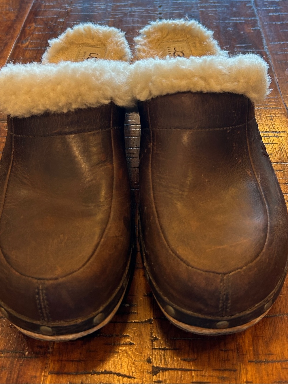 Vintage UGG Australia "Kalie" Studded Leather Shearling Clogs
